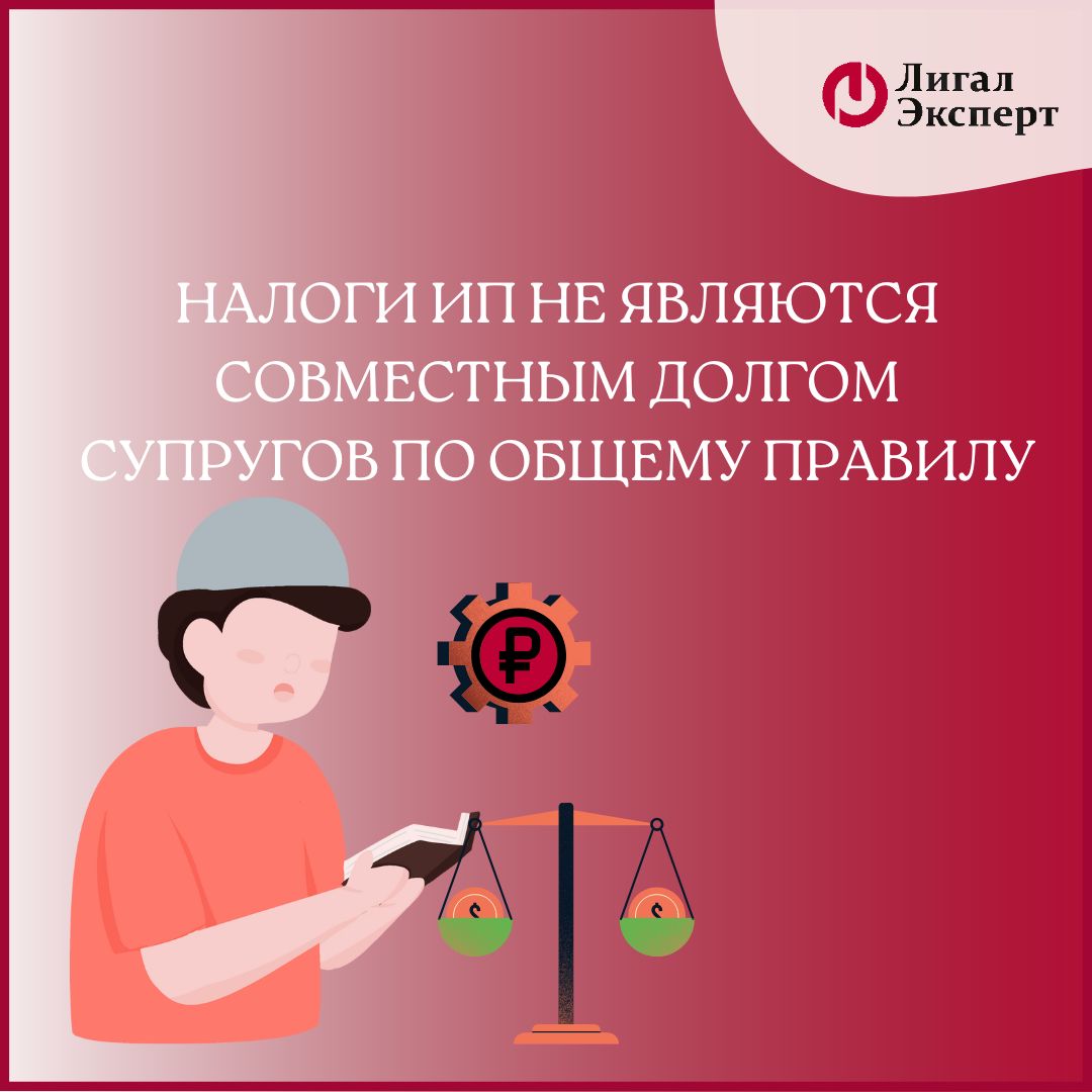 Налоги ИП не являются совместным долгом супругов по общему правилу